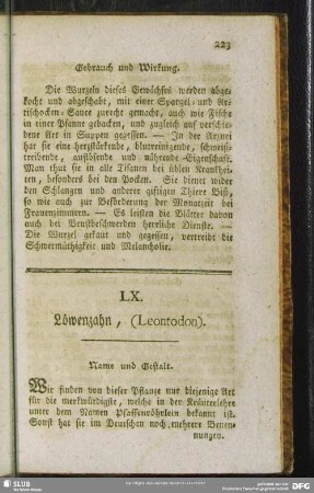LX. Löwenzahn, (Leontodon)