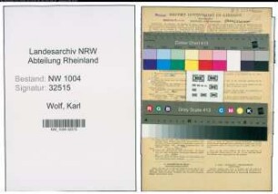 Entnazifizierung Karl Wolf , geb. 16.02.1906 (Postarbeiter)