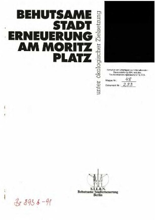 Abschlussbericht: Quartiersbezogene Umweltaufklärung bei Stadterneuerung am Moritzplatz