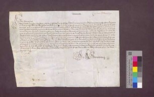 Aus Rom übersandte Eidesformel für den Basler Dompropst Johann Baptist von Reinach.