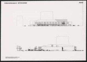 Düsseldorfer Schauspielhaus, Düsseldorf Wettbewerb: Ansicht Norden und Westen 1:200
