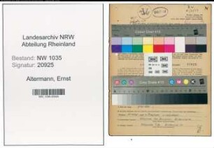 Entnazifizierung Ernst Altermann , geb. 02.01.1907 (Technischer Angestellter)