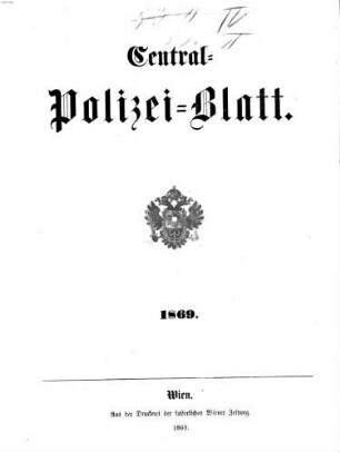 Zentralpolizeiblatt. 1869