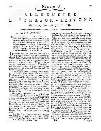 Medicinische Bibliothek. Bd. 2, St. 4. Hrsg. v. J. F. Blumenbach. Göttingen: Dieterich 1787