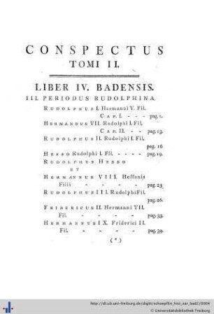 Conspectus tomi II.