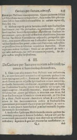 §. III. De Caritate per Sacramentorum administrationem a Sacerdotibus demonstrata.