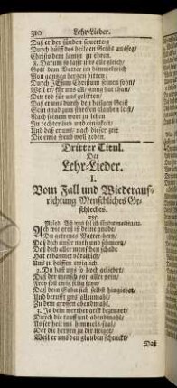 Dritter Titul. Der Lehr-Lieder.