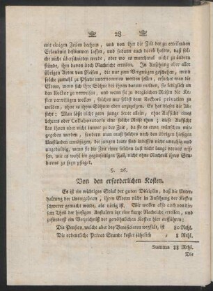 §. 26. Von den erforderlichen Kosten