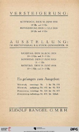 Versteigerung / Austellung