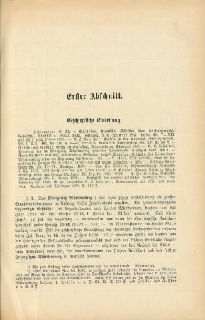 Erster Abschnitt. Geschichtliche Einleitung