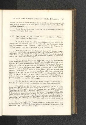 § 66. Von festen Stoffen absorbirte Kohlensäure. Flüssige Kohlensäure im Erdinnern.