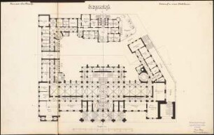 Stadthaus Schinkelwettbewerb 1898: Grundriss Erdgeschoss 1:200