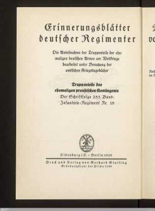 Das Infanterie-Regiment von Grolman (1. Posensches) Nr. 18 im Weltkriege : nach amtlichen Unterlagen und Berichten der Mitkämpfer