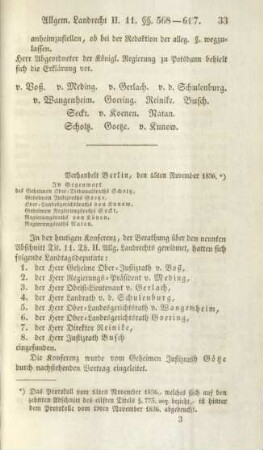 Verhandelt Berlin, den 15ten November 1836.