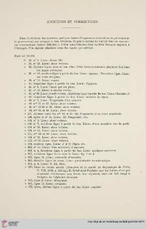 Additions et Corrections