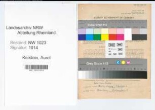 Entnazifizierung Aurel Kerstein , geb. 12.04.1891 (Bergassessor)