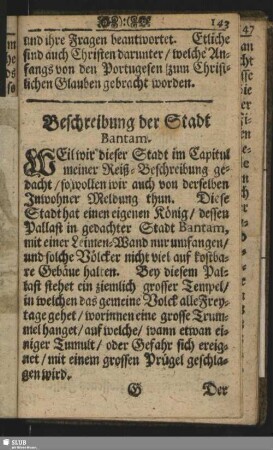 Beschreibung der Stadt Bantam