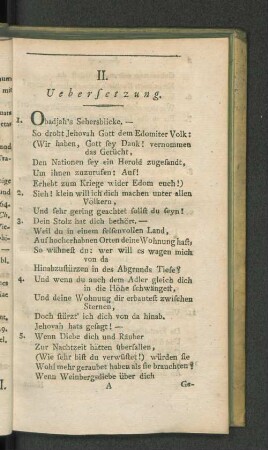 II. Uebersetzung.