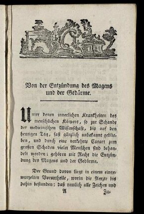 Von der Entzündung des Magens und der Gedärme.
