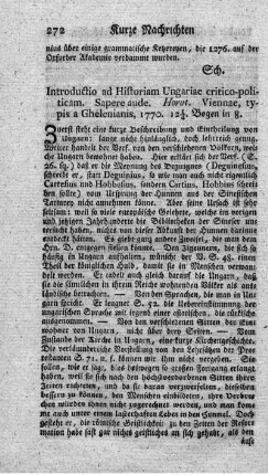 Introductio ad historiam Ungariae critico-politicam.