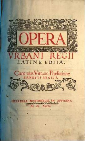 Opera Vrbani Regii Latine Edita. 1