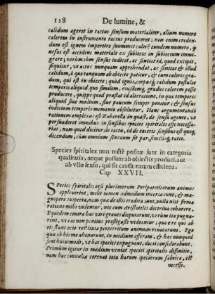 Species spiritales non recte positae sunt in categoria qualitatis [...] Cap. XXVII.