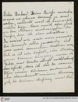 Heid. Hs. 3487,245: Brief von Marie Luise Gothein an Eberhard Gothein