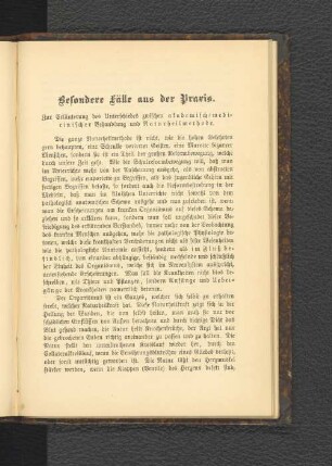 Besondere Fälle aus der Praxis.