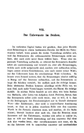 VII. Das Unbewusste im Denken.