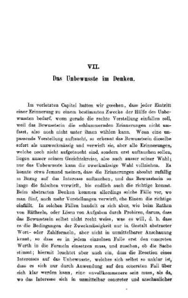 VII. Das Unbewusste im Denken.