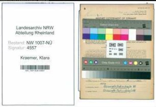 Entnazifizierung Klara Kraemer , geb. 30.05.1893 ()