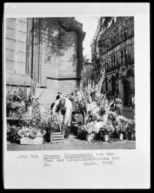 Blumenmarkt an der Liebfrauenkirche in Bremen