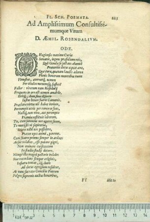Ad Amplissimum Consultissimumque Virum D. Æmil. Rosendalivm. Ode.