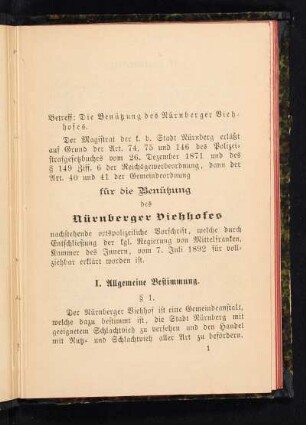 Benützung des Nürnberger Viehofes