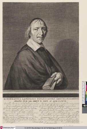 M. Hermannus Langelius [Porträt des Herman Langelius]