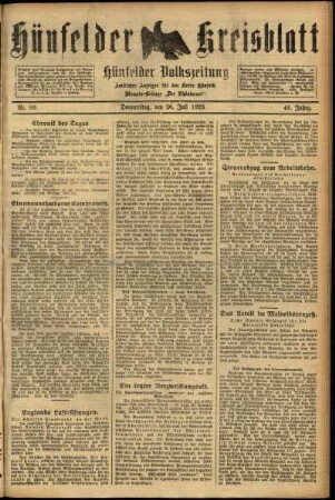 Ausgabe vom Donnerstag, den 26. Juli 1923.