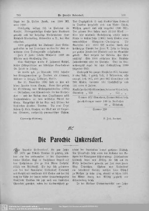 Die Parochie Unkersdorf