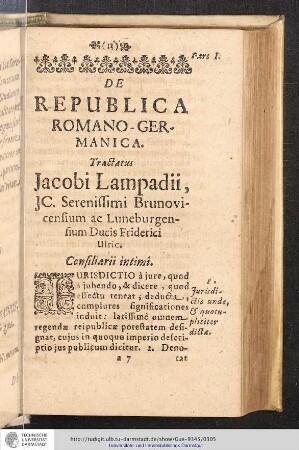 Pars I. De Republica Romano-Germanica