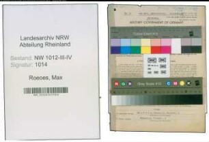 Entnazifizierung Max Roeoes , geb. 27.05.1895 (Baeckermeister)
