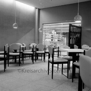 Käselau: Kaufhaus: Bahnhofstraße: vor Eröffnung am 23. November 1972: Innenansicht: Caféteria