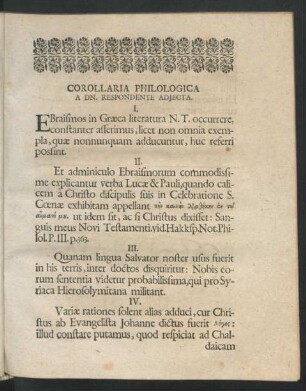 Corollaria Philologica