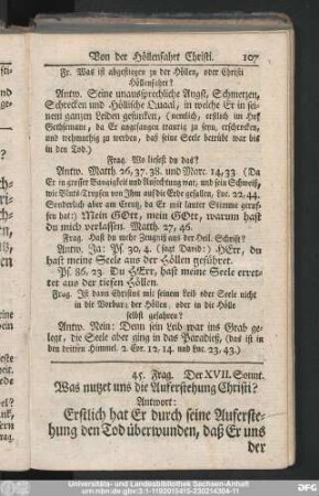 45. Frag. Was nutzet uns die Auferstehung Christi?
