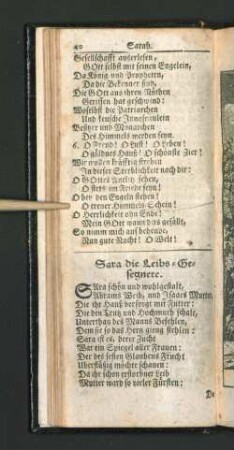 Sara die Leibs-Gesegnete.