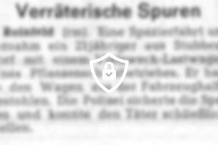 Verräterische Spuren