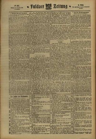 Dritte Ausgabe vom Mittwoch, den 13. Dezember 1911.