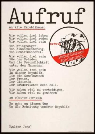 SPD, (Wählerinitiative) Bundestagswahl 1980