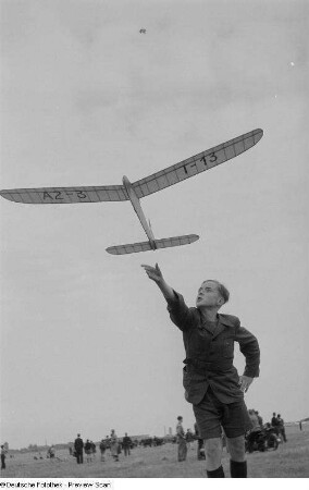 Starten eines Modellflugzeuges