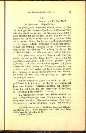 17. Taarup, den 16. Mai 1849. (An Jungmann. Eigenhändig.)