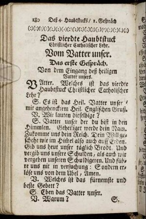 Das vierdte Haubtstuck Chrsitlicher Catholischer Lehr. Vom Vatter unser.