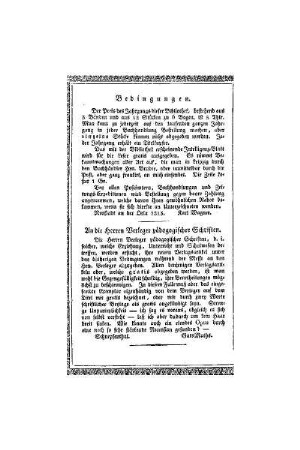 An die Herrn Verleger pädagogischer Schriften